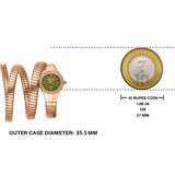 Just Cavalli Vita Green Dial Rose Gold Steel Strap Watch for Women - JC1L355M0045