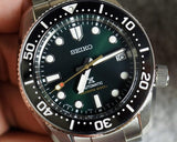 Seiko Prospex 140th Anniversary Limited Edition Automatic Scuba Divers Green Dial Silver Steel Strap Watch for Men - SPB207J1