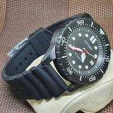 Citizen Mechanical Automatic Black Dial Black Rubber Strap Watch for Men - NJ0125-11E