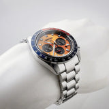 Seiko Prospex Solar Chronograph 1969 Re-interpretation Orange Dial Silver Steel Strap Watch for Men - SSC947