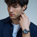 Seiko Prospex Speedtimer Solar Chronograph Limited Edition Blue Dial Two Tone Steel Strap Watch for Men - SSC909