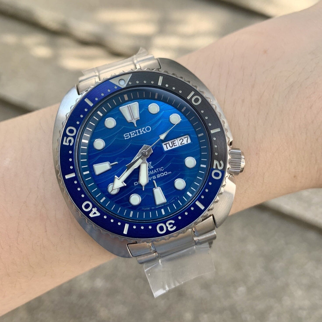 Seiko Prospex Save The Ocean Diver's Automatic Blue Dial Silver Steel Strap Watch for Men - SRPD21J1