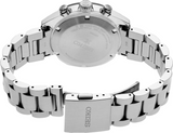 Seiko Prospex Speedtimer Solar Chronograph Green Dial Silver Steel Strap Watch for Men - SSC933