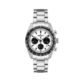 Seiko Prospex Speedtimer Solar Chronograph White Dial Silver Steel Strap Watch for Men - SSC813