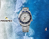 Seiko Prospex 1968 Heritage Diver's GMT 60th Anniversary White Dial Silver Steel Strap Watch for Men - SPB519J1
