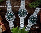 Seiko Prospex 140th Anniversary Limited Edition Automatic Scuba Divers Green Dial Silver Steel Strap Watch for Men - SPB207J1