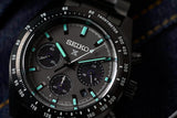 Seiko Prospex Speedtimer The Black Series Limited Edition Black Dial Black Steel Strap Watch for Men - SSC917