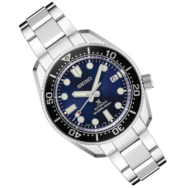 Seiko Prospex Marinemaster Automatic Scuba Divers Blue Dial Silver Steel Strap Watch for Men - SPB187J1