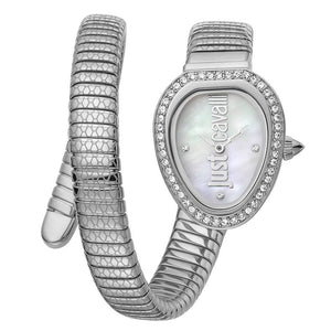 Just Cavalli Solo Mother of Pearl Dial Silver Steel Strap Watch for Women - JC1L167M0015