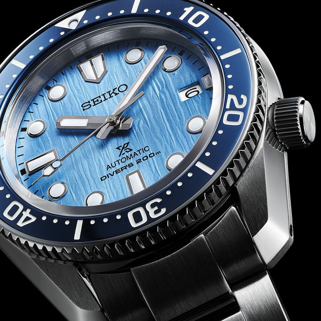 Seiko Prospex Glacier Save The Ocean Special Edition Automatic Blue Dial Silver Steel Strap Watch for Men - SPB299J1