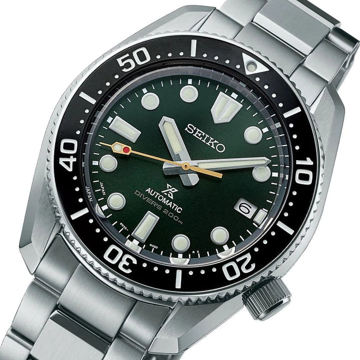 Seiko Prospex 140th Anniversary Limited Edition Automatic Scuba Divers Green Dial Silver Steel Strap Watch for Men - SPB207J1