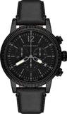 Burberry Utilitarian Chronograph Black Dial Black Leather Strap Watch for Men - BU7827