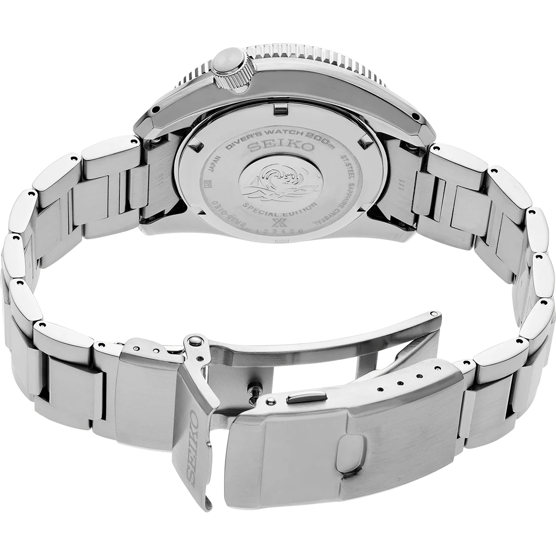 Seiko Prospex Glacier Save The Ocean Special Edition Automatic Blue Dial Silver Steel Strap Watch for Men - SPB299J1