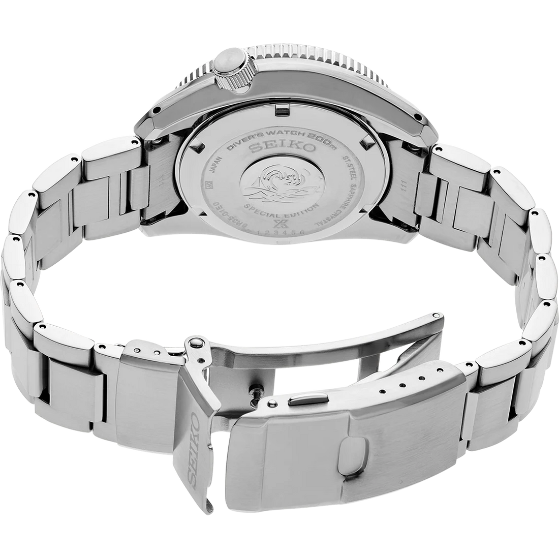 Seiko Prospex Glacier Save The Ocean Special Edition Automatic Blue Dial Silver Steel Strap Watch for Men - SPB299J1
