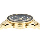 Versace Greca Dome Chronograph Black Dial Gold Steel Strap Watch for Men - VE6K00523