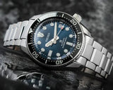 Seiko Prospex Marinemaster Automatic Scuba Divers Blue Dial Silver Steel Strap Watch for Men - SPB187J1
