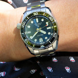 Seiko Prospex Marinemaster Automatic Scuba Divers Blue Dial Silver Steel Strap Watch for Men - SPB187J1