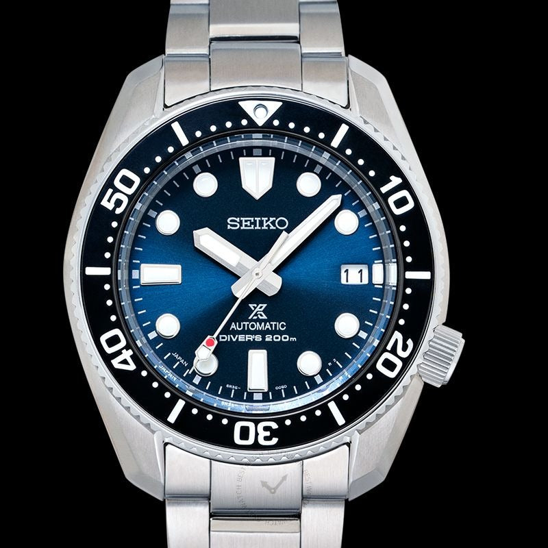 Seiko Prospex Marinemaster Automatic Scuba Divers Blue Dial Silver Steel Strap Watch for Men - SPB187J1