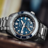 Seiko Prospex Marinemaster Automatic Scuba Divers Blue Dial Silver Steel Strap Watch for Men - SPB187J1
