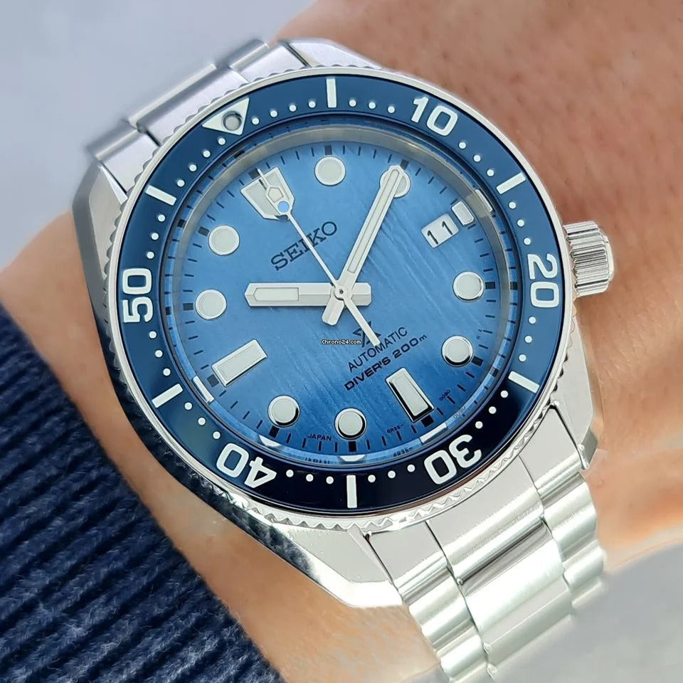 Seiko Prospex Glacier Save The Ocean Special Edition Automatic Blue Dial Silver Steel Strap Watch for Men - SPB299J1