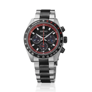 Seiko Prospex Speedtimer Solar Chronograph Datsun 240Z Collaboration Limited Edition Black Dial Two Tone Steel Strap Watch for Men - SSC957
