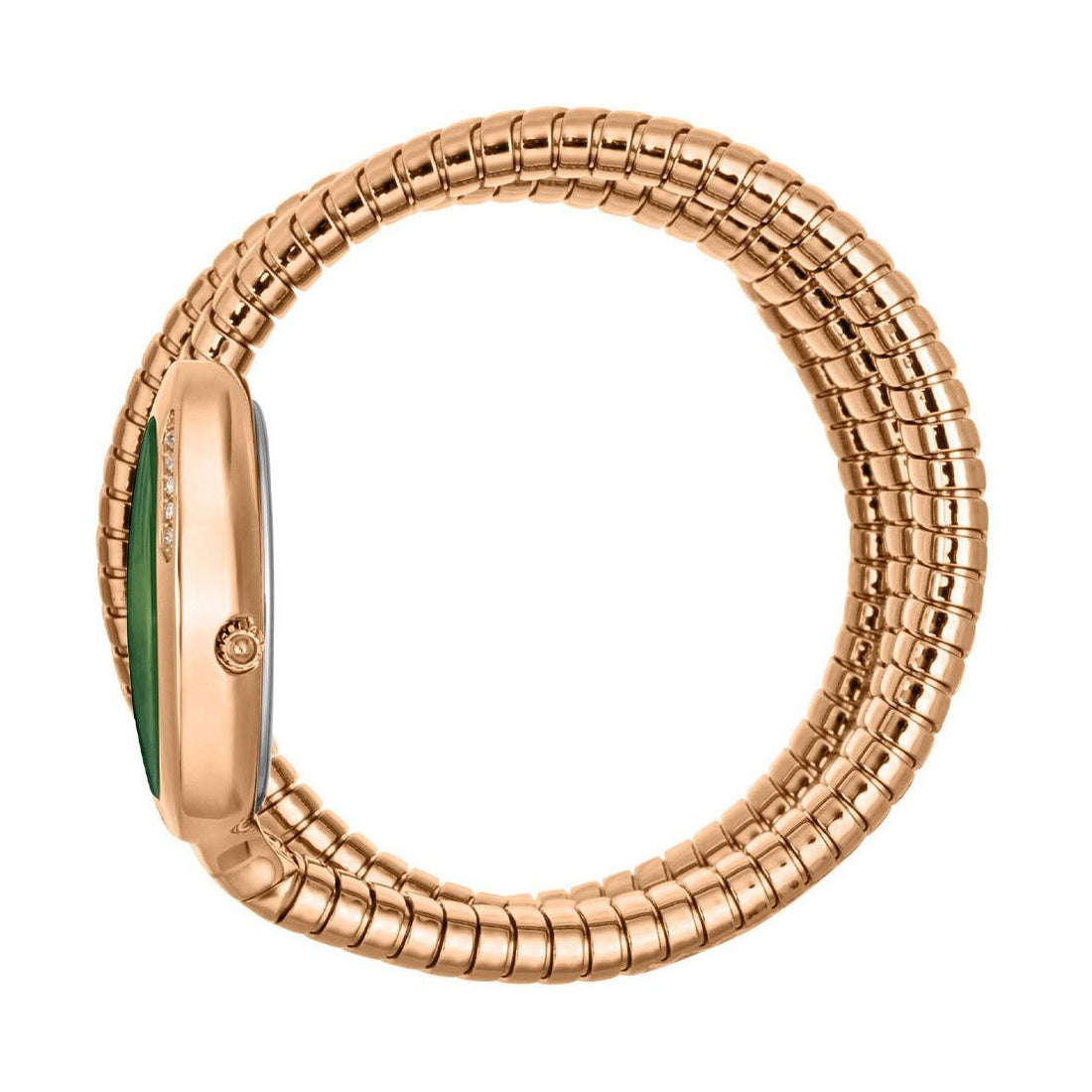 Just Cavalli Glam Evo 5 Green Dial Rose Gold Steel Strap Watch for Women - JC1L228M0055
