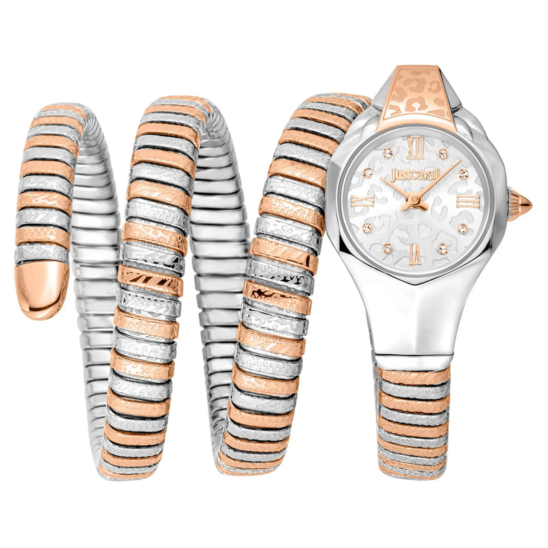 Just Cavalli Ravenna Silver Dial Two Tone Steel Strap Watch for Women - JC1L271M0065