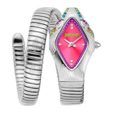 Just Cavalli Ferocious Pink Dial Silver Steel Strap Watch for Women - JC1L306M0025