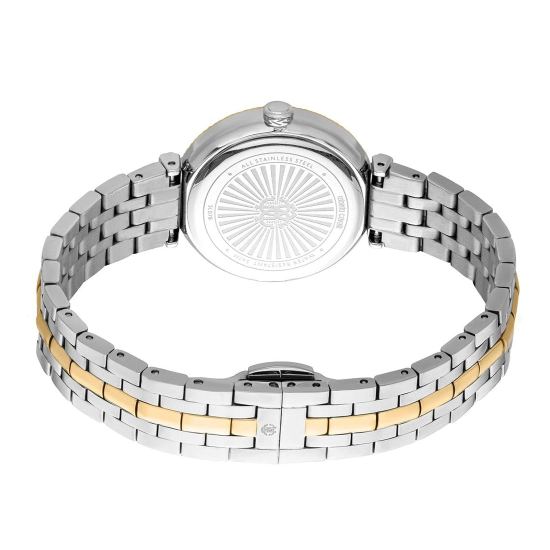 Just Cavalli Chiarezza Snake Core Silver Dial Two Tone Steel Strap Watch for Women - RC5L078M0055