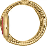 Just Cavalli Glam Evo 5 Red Dial Gold Steel Strap Watch for Women - JC1L228M0045