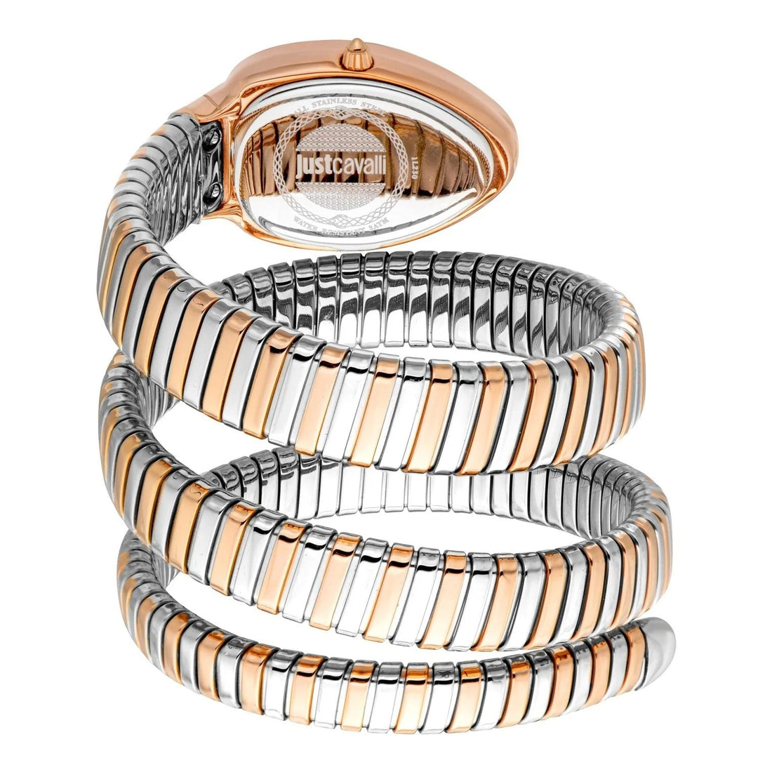 Just Cavalli Vezzoso Silver Dial Two Tone Steel Strap Watch for Women - JC1L230M0075