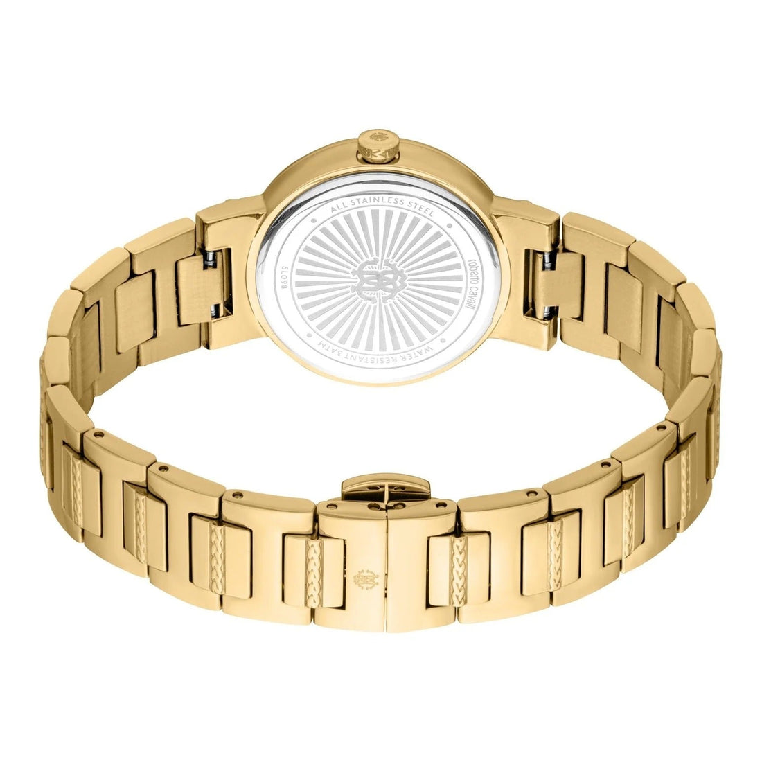 Just Cavalli Donna Glam Silver Dial Gold Steel Strap Watch for Women - RC5L098M0025