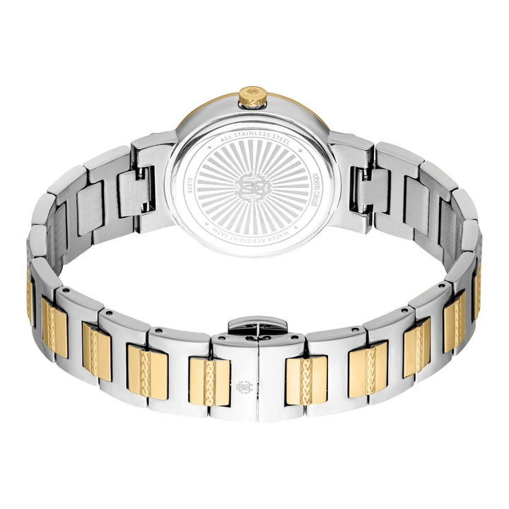 Just Cavalli Donna Glam Mother of Pearl White Dial Two Tone Steel Strap Watch for Women - RC5L098M0055