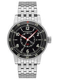 Burberry Utilitarian GMT Black Dial Silver Steel Strap Watch for Men - BU7866
