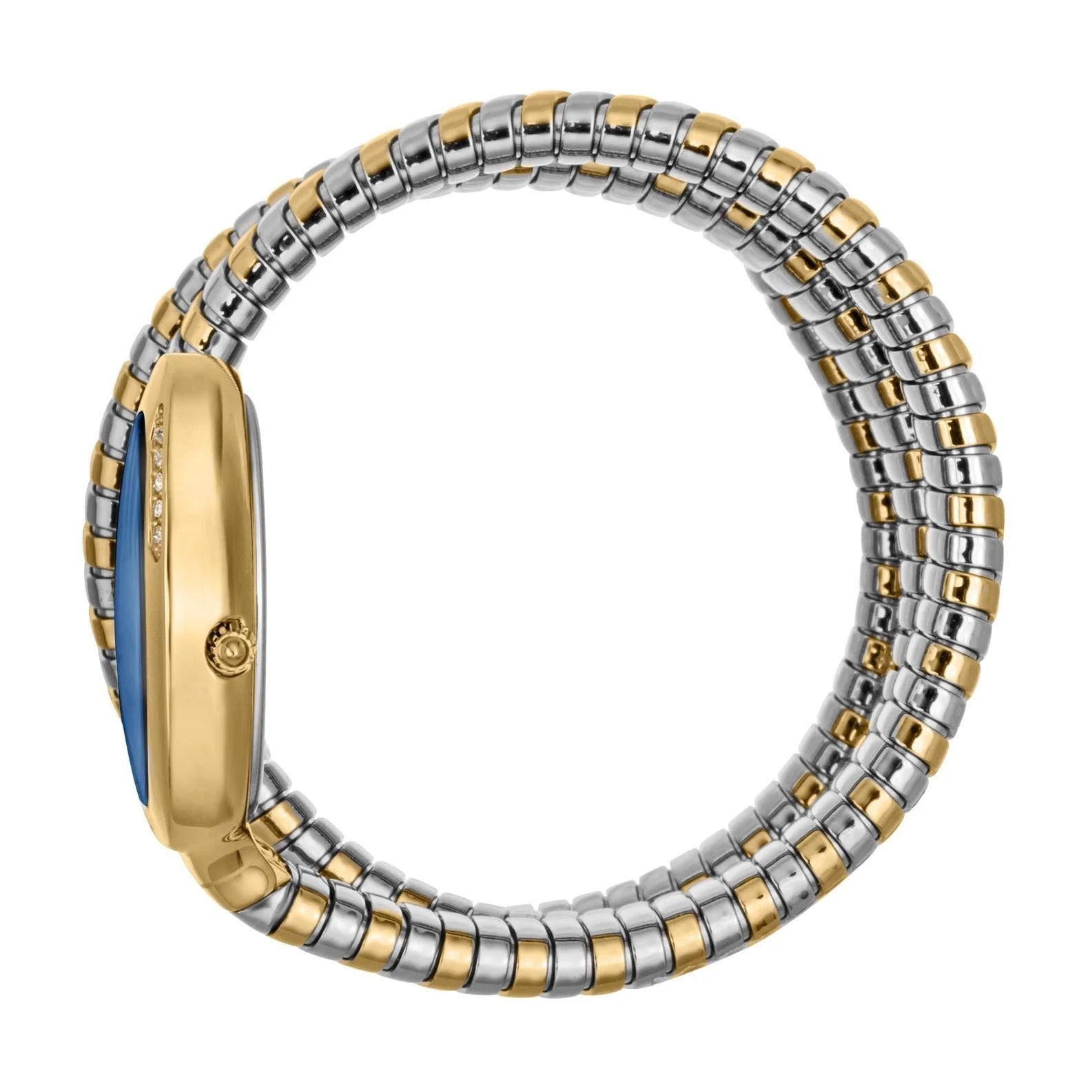 Just Cavalli Glam Evo 5 Blue Dial Two Tone Steel Strap Watch for Women - JC1L228M0075