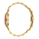 Just Cavalli Donna Glam Red Dial Gold Steel Strap Watch for Women - RC5L098M0035