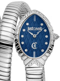 Just Cavalli Specchio Blue Dial Silver Steel Strap Watch for Women - JC1L323M0015