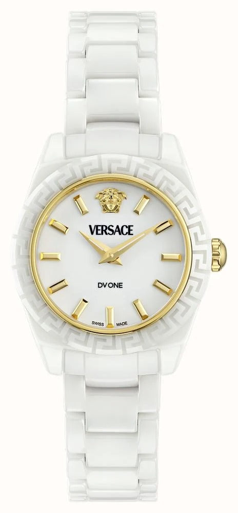 Versace DV One Mini White Dial White Ceramic Dial Watch for Women - VE9F00224