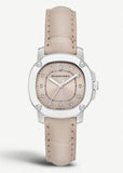 Burberry The Britain Diamonds Pink Dial Pink Leather Strap Watch for Women - BBY1802