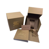 Burberry Utilitarian Chronograph White Dial Pink Leather Strap Watch for Women - BU7816