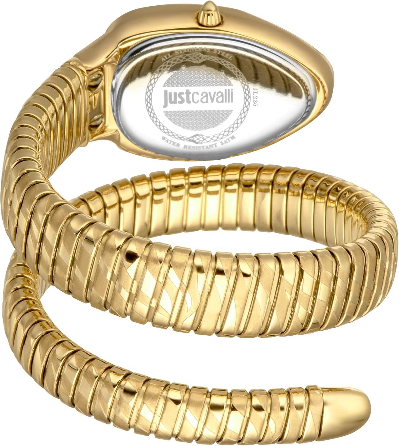 Just Cavalli Glam Evo 8 Silver Dial Gold Steel Strap Watch for Women - JC1L225M0035