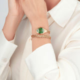 Just Cavalli Novara Green Dial Rose Gold Steel Strap Watch for Women - JC1L264M0045