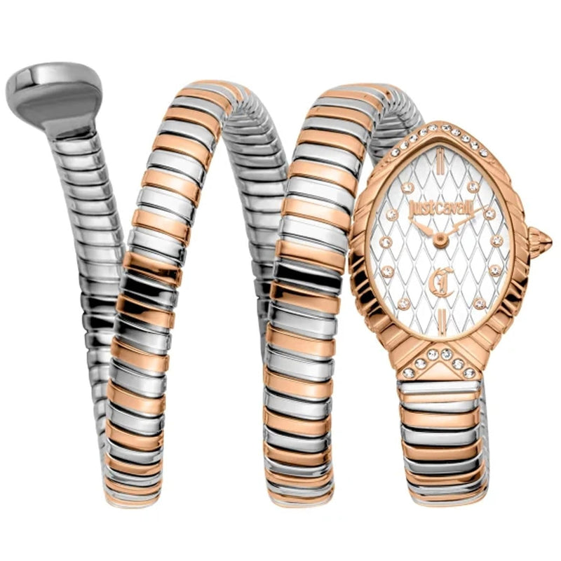Just Cavalli Specchio Silver Dial Two Tone Steel Strap Watch for Women - JC1L323M0065