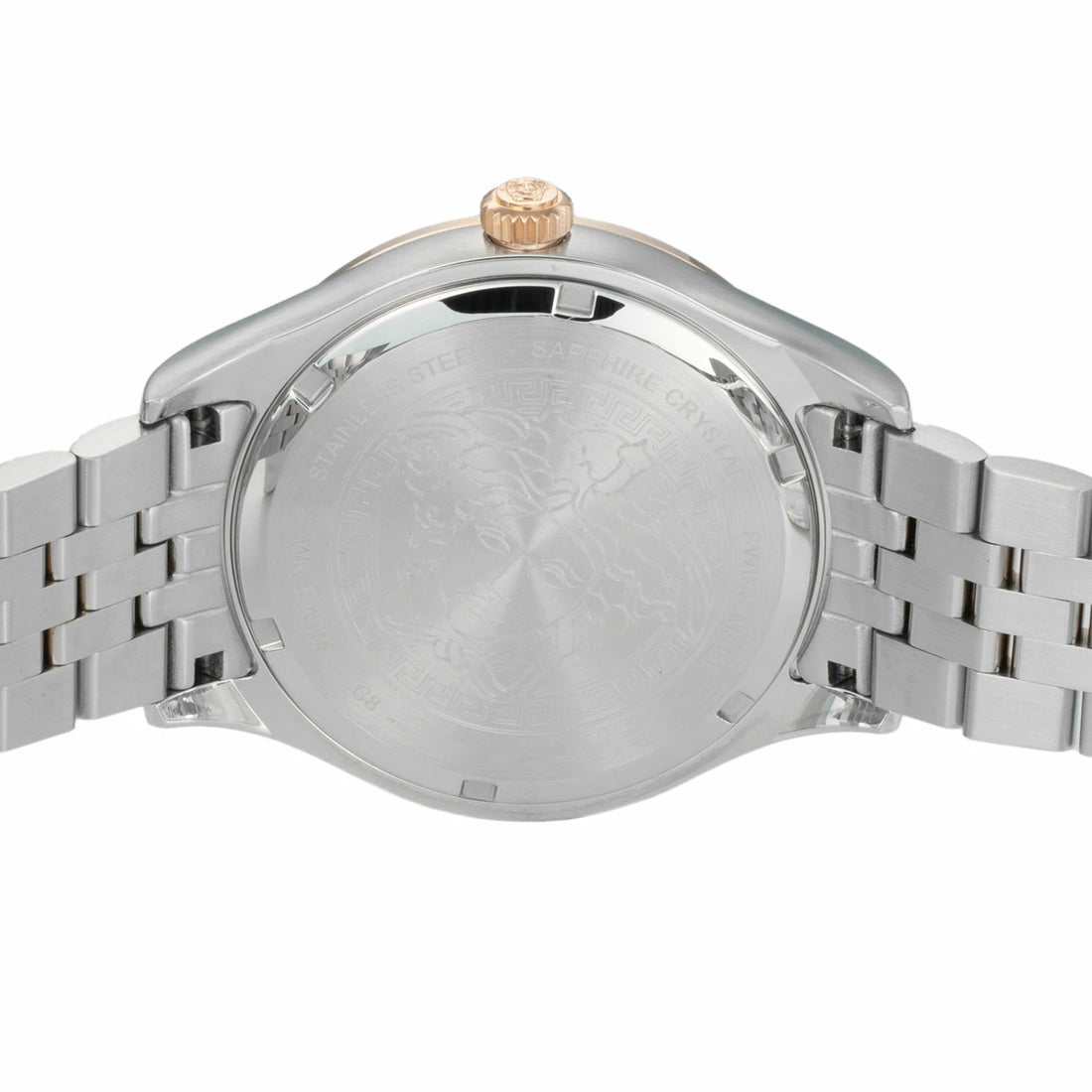 Versace Hellenyium Quartz Green Dial Two Tone Steel Strap Watch for Men - VEVK01324