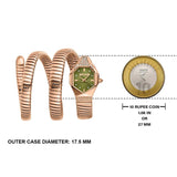 Just Cavalli Ambra Green Dial Rose Gold Steel Strap Watch for Women - JC1L370M0045