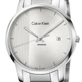 Calvin Klein City Chronograph Silver Dial Silver Steel Strap Watch for Men - K2G2G14X