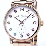 Marc Jacobs Baker White Dial Rose Gold Steel Strap Watch for Women - MBM3441