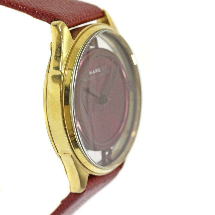 Marc Jacobs Tether Transparent Red Dial Red Leather Strap Watch for Women - MBM1377