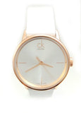 Calvin Klein Accent White Dial White Leather Strap Watch for Women - K2Y2Y6K6