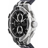 Maurice Lacroix Aikon Chronograph Black Dial Black Leather Strap Watch for Men - AI1018-SS001-330-1